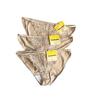 Title: Wonderbra Nude Lace Bikini Panties Lot of 3 NWT XL Underwear